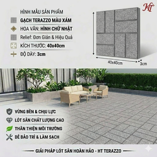 Các mẫu Gạch Terrazzo 40x40x3cm đa dạng nhiều mẫu mã và màu sắc 