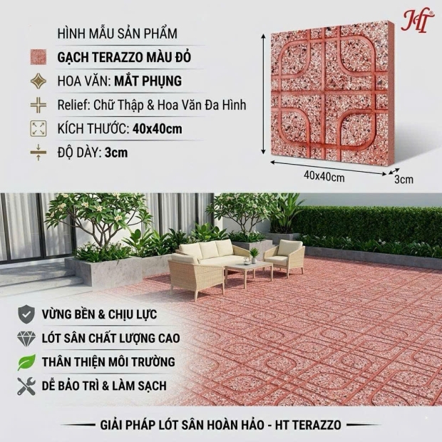 Các mẫu Gạch Terrazzo 40x40x3cm đa dạng nhiều mẫu mã và màu sắc 
